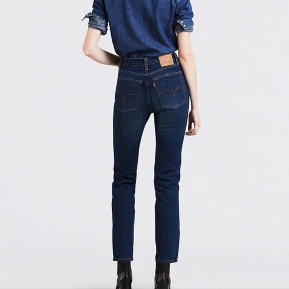 Levi's Denim - Levis Wedgie Fit Jeans Big E Dark Wash 100% Denim Button Fly High Rise 28 Women
